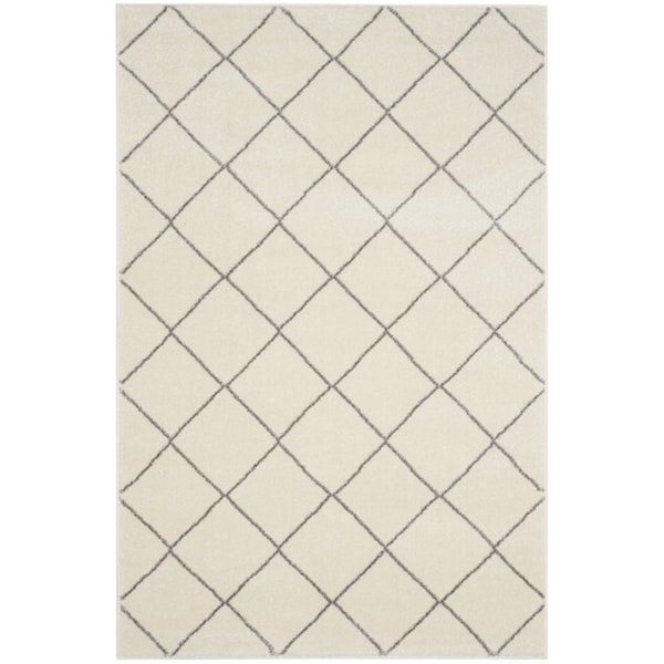 Flowers First 4 x 6 ft. Tunisia Power Loomed Area Rug, Ivory & Light Grey - Small Rectangle FL2149491 - main